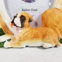 Boxer dogs and puppy polyresin figurine photo frame holds one 4x6 picture: Puppy 1 - Click to enlarge