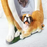 Boxer dogs and puppy polyresin figurine photo frame holds one 4x6 picture: Puppy Face - Click to enlarge