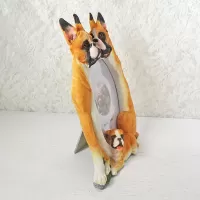 Boxer dogs and puppy polyresin figurine photo frame holds one 4x6 picture: Right - Click to enlarge