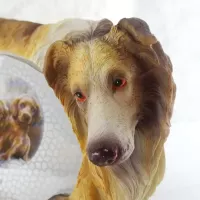 Collie dogs and puppy polyresin figurine photo frame holds one 6x4 picture: Adult on Left Face - Click to enlarge
