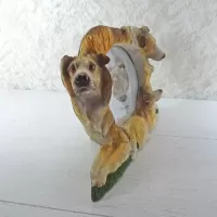 Collie dogs and puppy polyresin figurine photo frame holds one 6x4 picture: Right - Click to enlarge