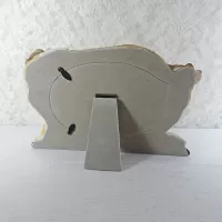 Collie dogs and puppy polyresin figurine photo frame holds one 6x4 picture: Back - Click to enlarge