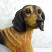 Dachshund dog and puppies polyresin figurine photo frame holds one 6x4 picture: Dad Face - Click to enlarge