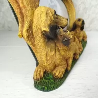 Dachshund dog and puppies polyresin figurine photo frame holds one 6x4 picture: Mom Puppies Side - Click to enlarge