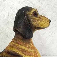 Dachshund dog and puppies polyresin figurine photo frame holds one 6x4 picture: Dad Face Side - Click to enlarge