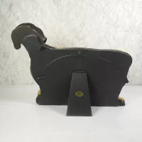 Dachshund dog and puppies polyresin figurine photo frame holds one 6x4 picture: Back - Click to enlarge