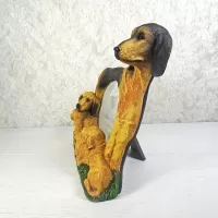 Dachshund dog and puppies polyresin figurine photo frame holds one 6x4 picture: Left - Click to enlarge