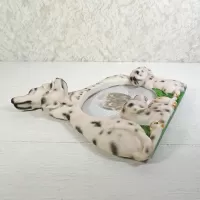 Dalmatian dogs and puppies polyresin figurine photo frame holds one 6x4 picture: Flat - Click to enlarge