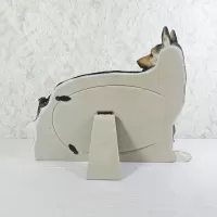 German Shepherd dog and puppies polyresin figurine photo frame holds one 6x4 picture: Back - Click to enlarge