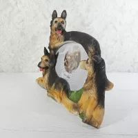 German Shepherd dog and puppies polyresin figurine photo frame holds one 6x4 picture: Left - Click to enlarge