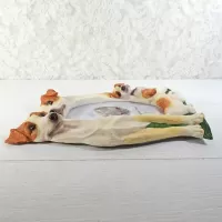 Jack Russell dogs and puppies polyresin figurine photo frame holds one 4x6 picture: Flat - Click to enlarge