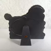 Poodle dog and puppies polyresin figurine photo frame holds one 6x4 picture: Back - Click to enlarge