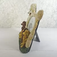 Poodle dog and puppies polyresin figurine photo frame holds one 6x4 picture: Left - Click to enlarge