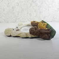 Poodle dog and puppies polyresin figurine photo frame holds one 6x4 picture: Flat - Click to enlarge