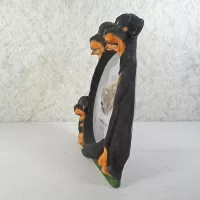 Rottweiler dogs and puppy polyresin figurine photo frame holds one 4x6 picture: Left - Click to enlarge