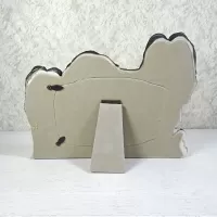 Shih Tzu dogs and puppy polyresin figurine photo frame holds one 6x4 picture: Back - Click to enlarge