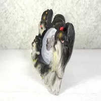 Shih Tzu dogs and puppy polyresin figurine photo frame holds one 6x4 picture: Left - Click to enlarge