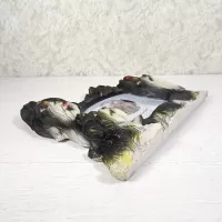 Shih Tzu dogs and puppy polyresin figurine photo frame holds one 6x4 picture: Flat - Click to enlarge