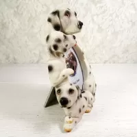 Dalmatian dog and puppies polyresin figurine photo frame holds one 2x3 picture: Right - Click to enlarge
