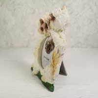 West Highland White Terrier or Westie dogs polyresin figurine photo frame holds one 2x3 picture: Left - Click to enlarge