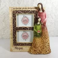 HOPE inspirational Easel Picture Frame (2) 3x3 Photos: Front
