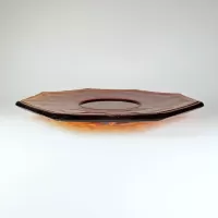 George Washington Vintage Octagon Amber Glass Plate: Top Side - Click to enlarge