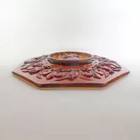 George Washington Vintage Octagon Amber Glass Plate: Bottom Side - Click to enlarge