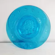 George Washington Vintage Blue Glass Wheaton Plate: Top