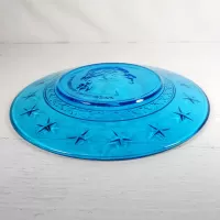 George Washington Vintage Blue Glass Wheaton Plate: Bottom Side - Click to enlarge