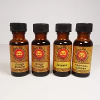 L4 Scented Fragrance Oils in 4 half oz Amber Bottles: All - Click to enlarge