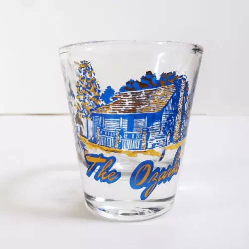 The Ozarks Vintage Shot Glass Travel Souvenir: Front