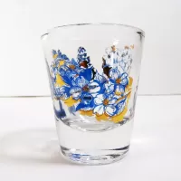 The Ozarks Vintage Shot Glass Travel Souvenir: Flower Side - Click to enlarge