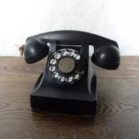 1940s Vintage Bell Western Electric F1 Black Rotary Phone: Main - Click to enlarge