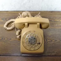 1978 Stromberg Carlson Beige Rotary Dial Desk Phone: Top - Click to enlarge