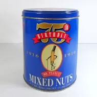 1991 Planters Mr. Peanut 75th Birthday Metal Canister: Front