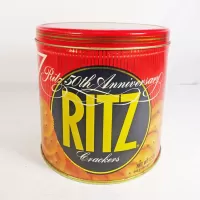 1984 Nabisco Ritz Crackers 50th Anniversary Metal Canister: Back - Click to enlarge