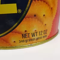 1984 Nabisco Ritz Crackers 50th Anniversary Metal Canister: Spanish - Click to enlarge