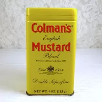 Colmans English Mustard Blend Vintage Metal Spice Tin: Front - Click to enlarge
