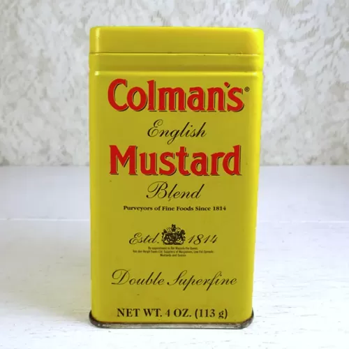Colmans English Mustard Blend Vintage Metal Spice Tin: Front