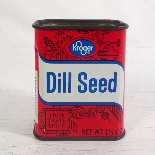 Kroger Dill Seed True Taste Vintage Metal Spice Tin: Front
