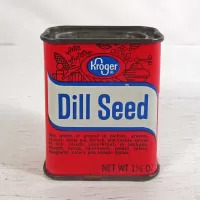 Kroger Dill Seed True Taste Vintage Metal Spice Tin: Back - Click to enlarge