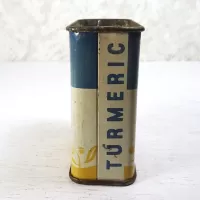 Kroger Ground Turmeric Vintage Metal Spice Tin: Left - Click to enlarge