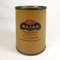 Quaker Maid Rajah Pure Ground Turmeric Spice Tin: Back - Click to enlarge