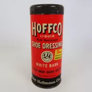 Vintage Hoffco Liquid  Shoe Dressing Cardboard Canister: Front