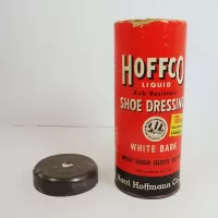 Vintage Hoffco Liquid  Shoe Dressing Cardboard Canister: Top Off - Click to enlarge