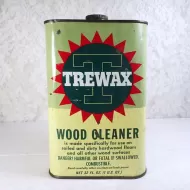 Trewax Vintage Wood Cleaner Quart Metal Can Twist Top: Front