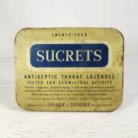Sharp & Dohme Sucrets Throat Lozenges Hinged Tin: Top - Click to enlarge