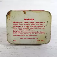 Tabcin Pain Relieving Compound Vintage Metal Slider Tin: Bottom - Click to enlarge