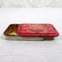 Tabcin Pain Relieving Compound Vintage Metal Slider Tin: Slider Opened Flat - Click to enlarge
