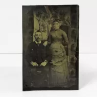 Antique Tintype Photo Man and Woman: Front